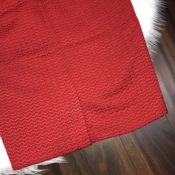 The Limited Red Textured Side Panel Pencil Skirt - Picture 5 of 7